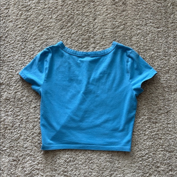 Wild Fable Blue V-Neck Crop Top - Picture 2 of 2